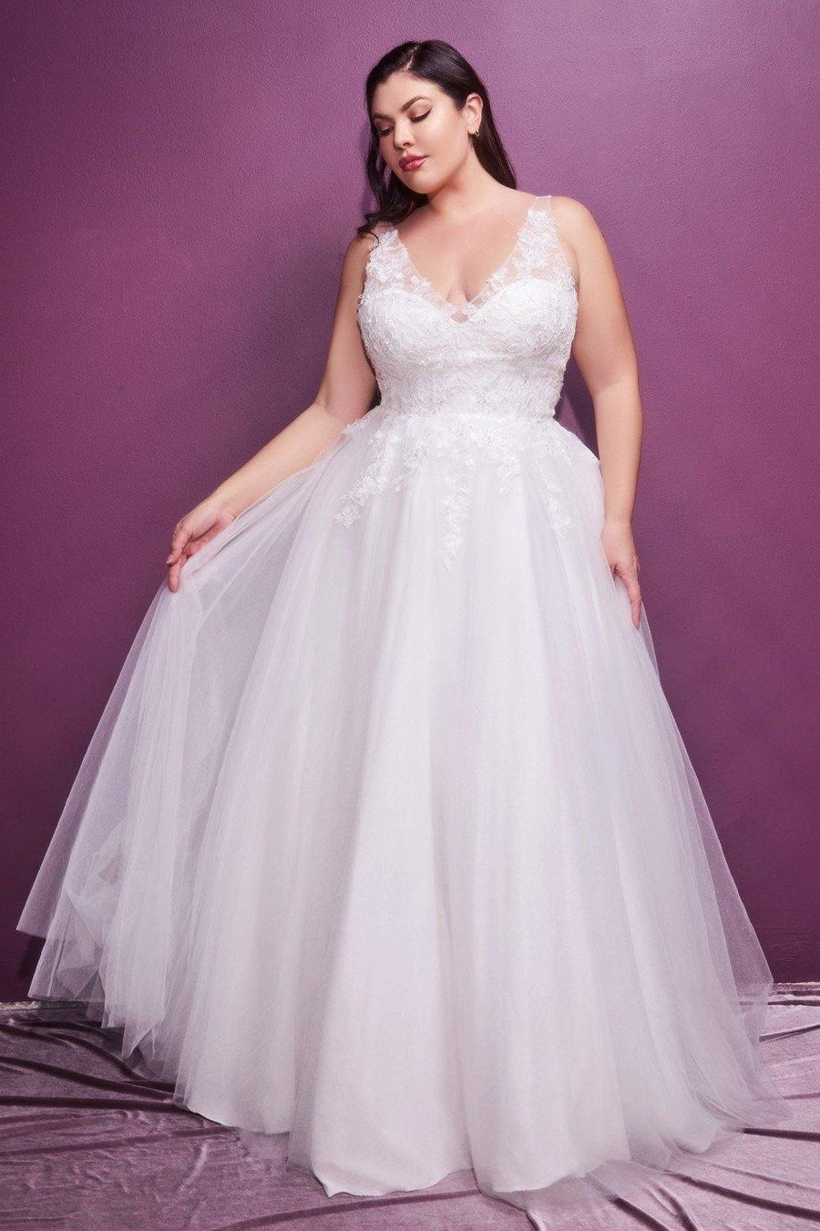 Long Plus Size Wedding Dress - The Dress Outlet