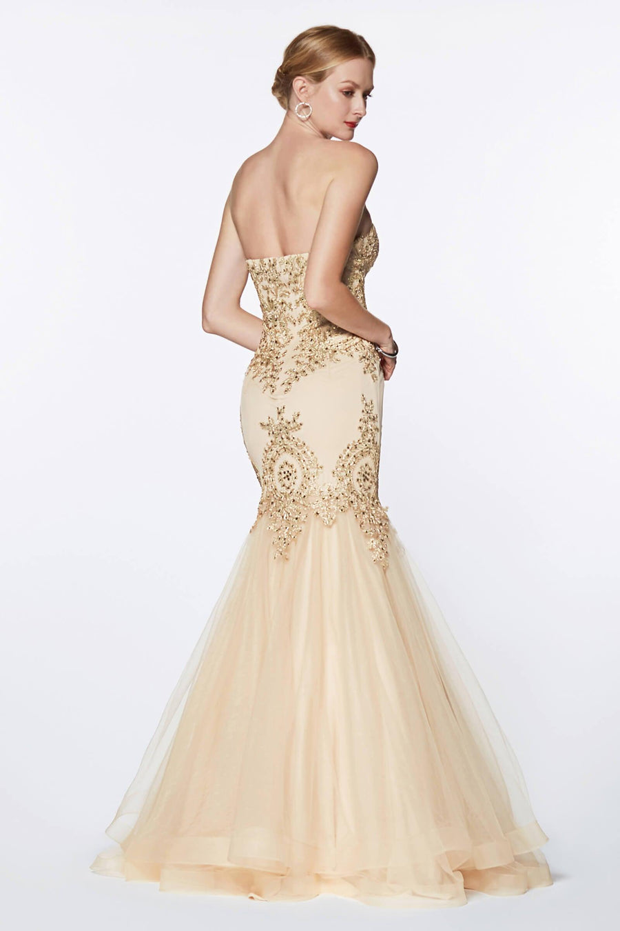 Prom Long Strapless Homecoming Mermaid Gown - The Dress Outlet Cinderella Divine