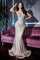 Sparkling Long Fitted Prom Dress Silver Nude