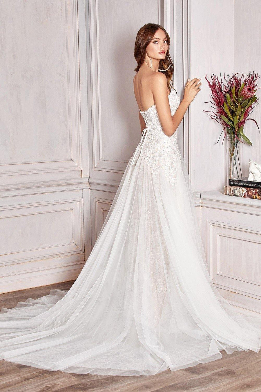 Strapless Long Bridal Gown - The Dress Outlet