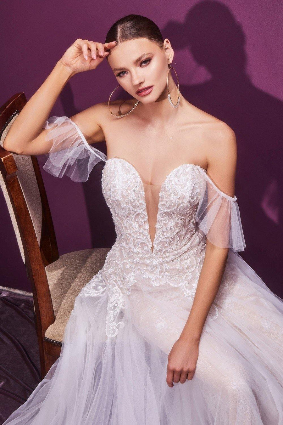 Strapless Long Bridal Gown - The Dress Outlet