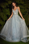 Long Sparkling Evening Gown Prom Blue