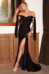 Long Fitted Prom Long Dress Black