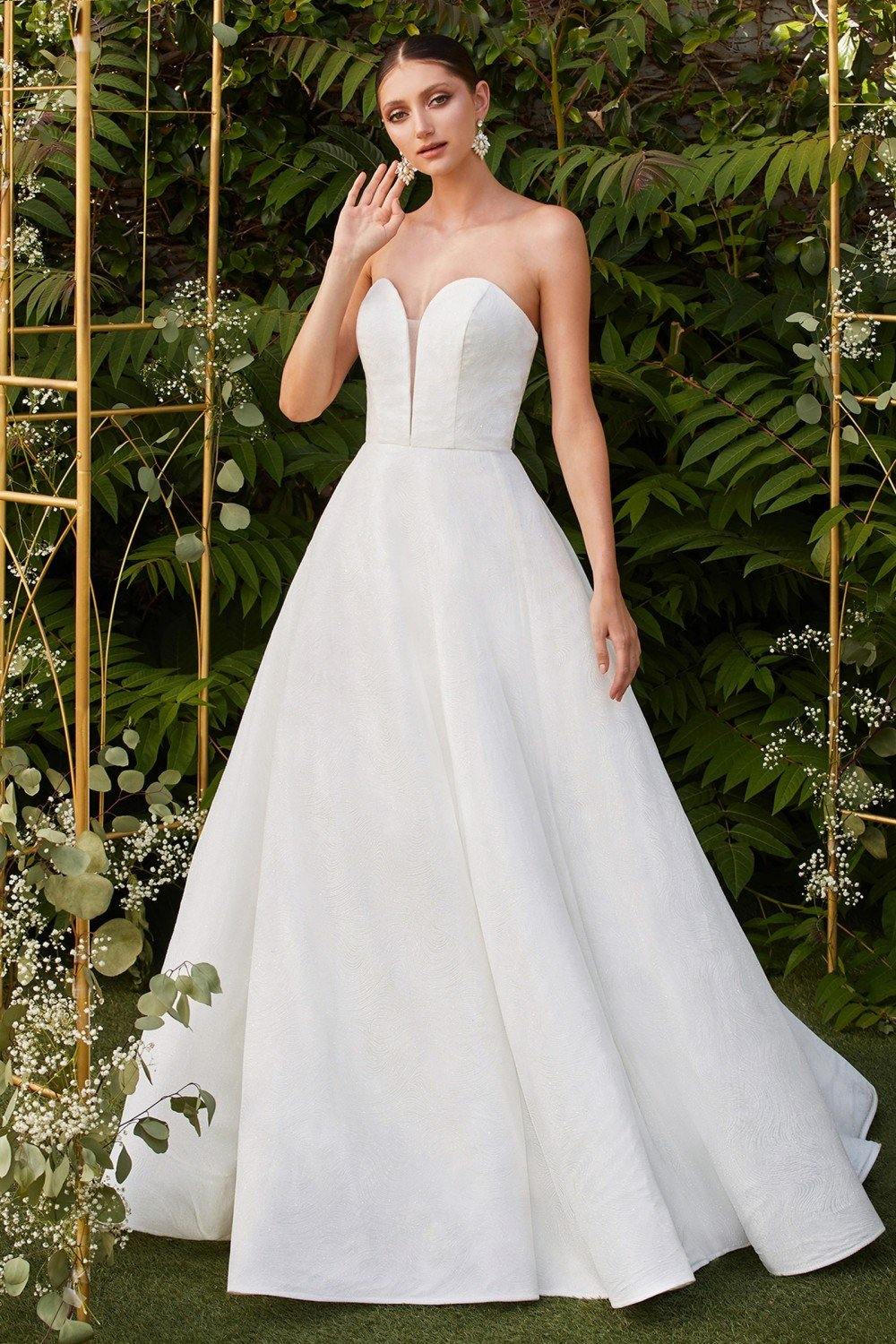 Strapless Long Bridal Wedding Dress Plus Size - The Dress Outlet