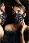 Beaded Black Formal Face Mask - The Dress Outlet