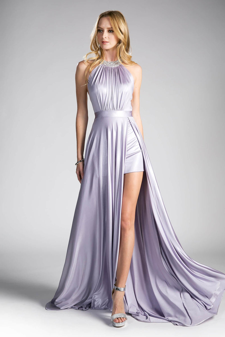 Long Formal Halter Prom Dress Evening Gown - The Dress Outlet Cinderella Divine