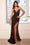 Prom Long Formal Spaghetti Strap Evening Gown Mahogany