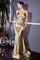 Long Fitted Prom Dress Gold