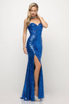 Prom Long Strapless Sweetheart  Sequins Evening Dress - The Dress Outlet Cinderella Divine