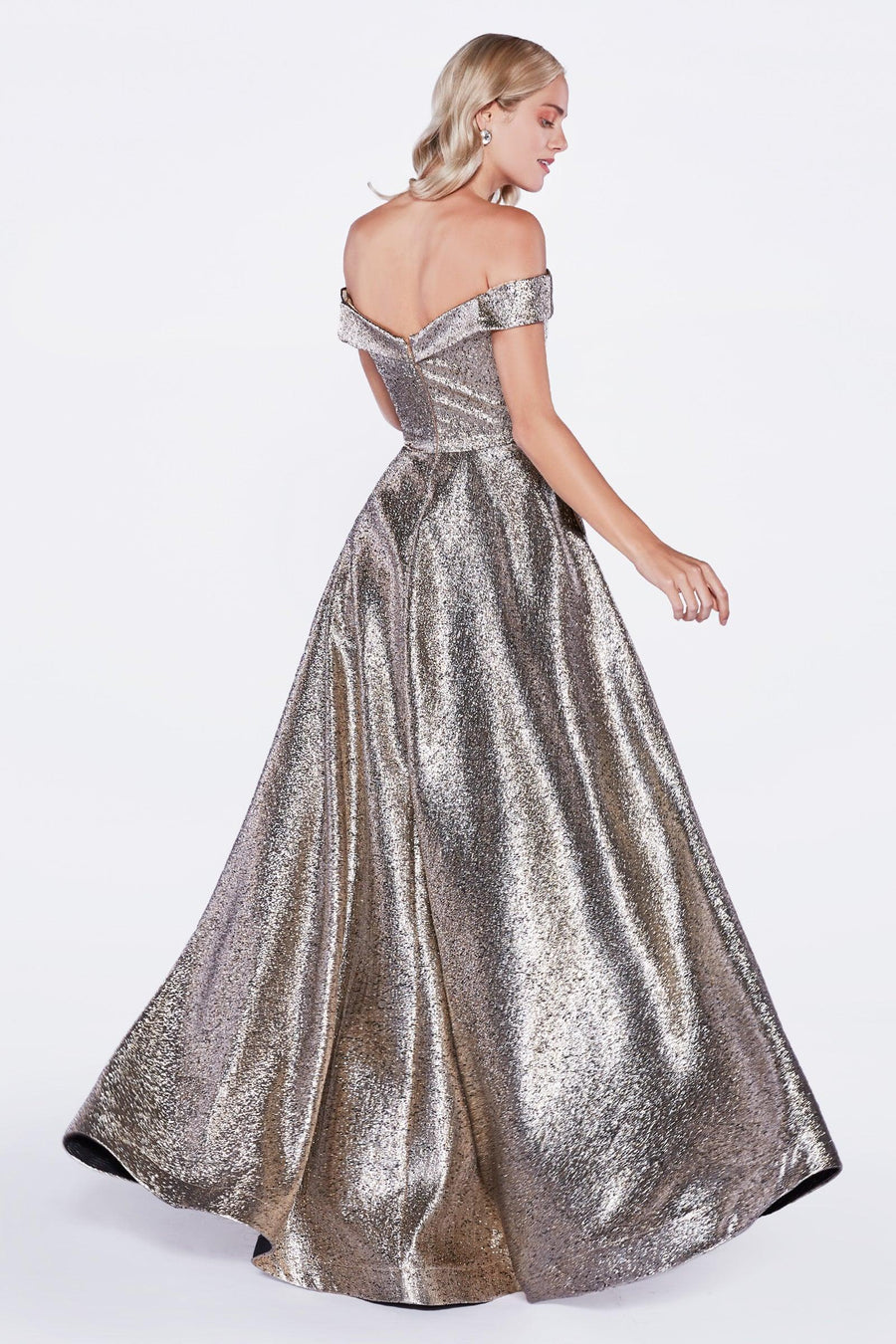 Long Off The Shoulder Prom Dress Gown - The Dress Outlet Cinderella Divine