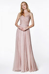 Long Metallic Prom Dress - The Dress Outlet