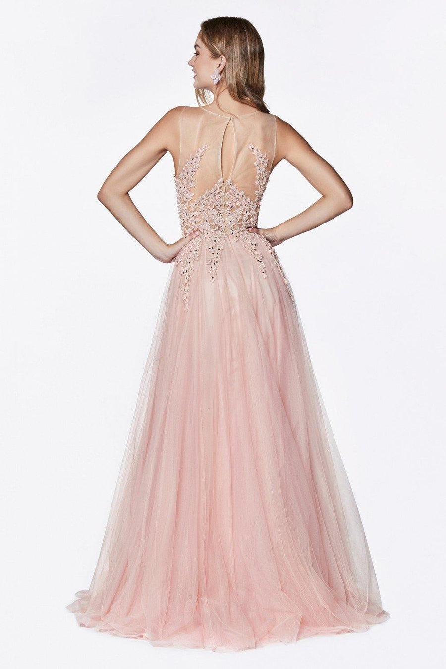 Sleeveless Long Gown Evening Dress - The Dress Outlet Cinderella Divine