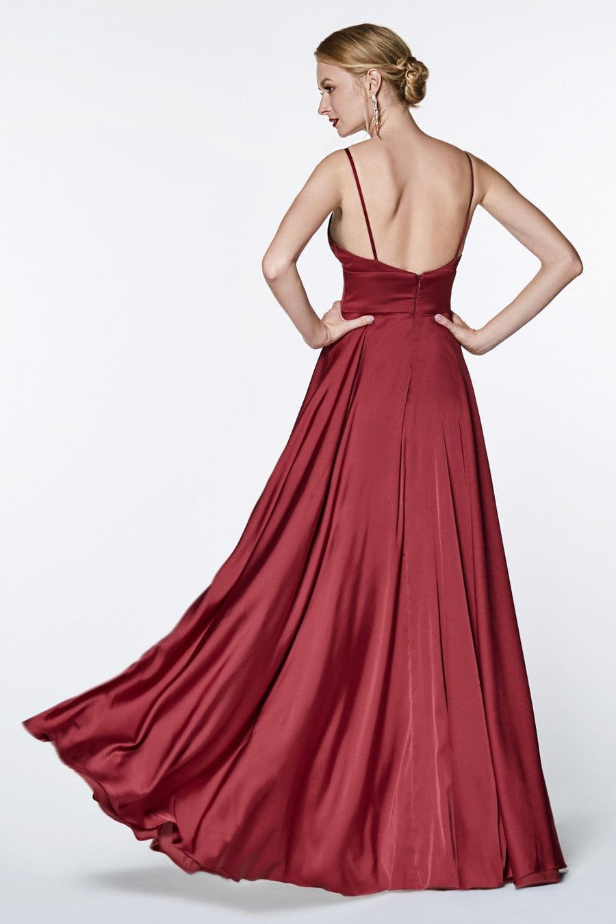 Long Sexy Satin Long Gown Prom Dress - The Dress Outlet Cinderella Divine