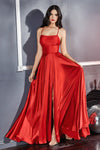 Halter Long Prom Dress Red