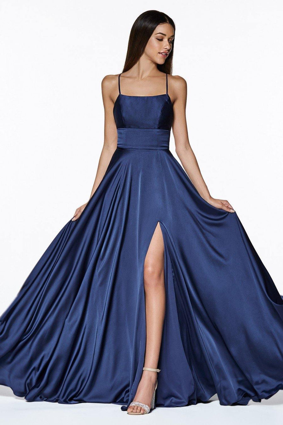 Long Prom Sexy Dress Evening Gown Navy