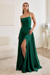 Halter Long Prom Dress Emerald