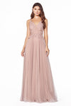 Prom Sleeveless Long Formal Pleated Evening Dress - The Dress Outlet Cinderella Divine