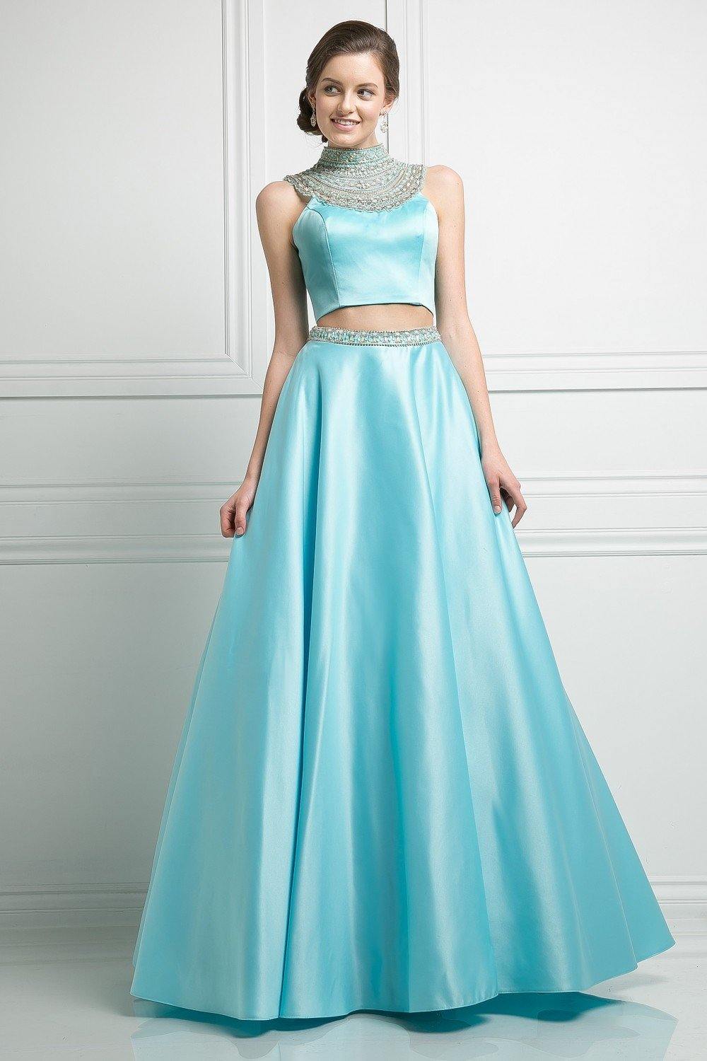 Prom Two Piece Long Dress - The Dress Outlet