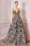 Glitter Long Prom Dress - The Dress Outlet