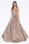 Long Formal Sleeveless Pleated Prom Dress - The Dress Outlet Cinderella Divine