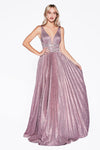 Long Formal Sleeveless Pleated Prom Dress - The Dress Outlet Cinderella Divine