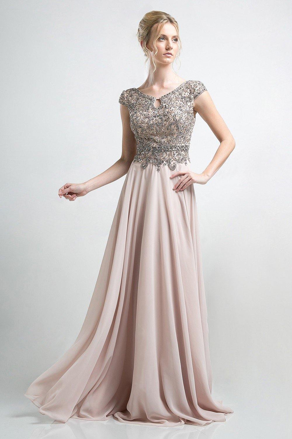 Champagne Cinderella Divine CR721 Long Champagne Formal Evening Dress ...