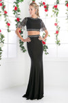 Two Piece Long Prom Dress - The Dress Outlet