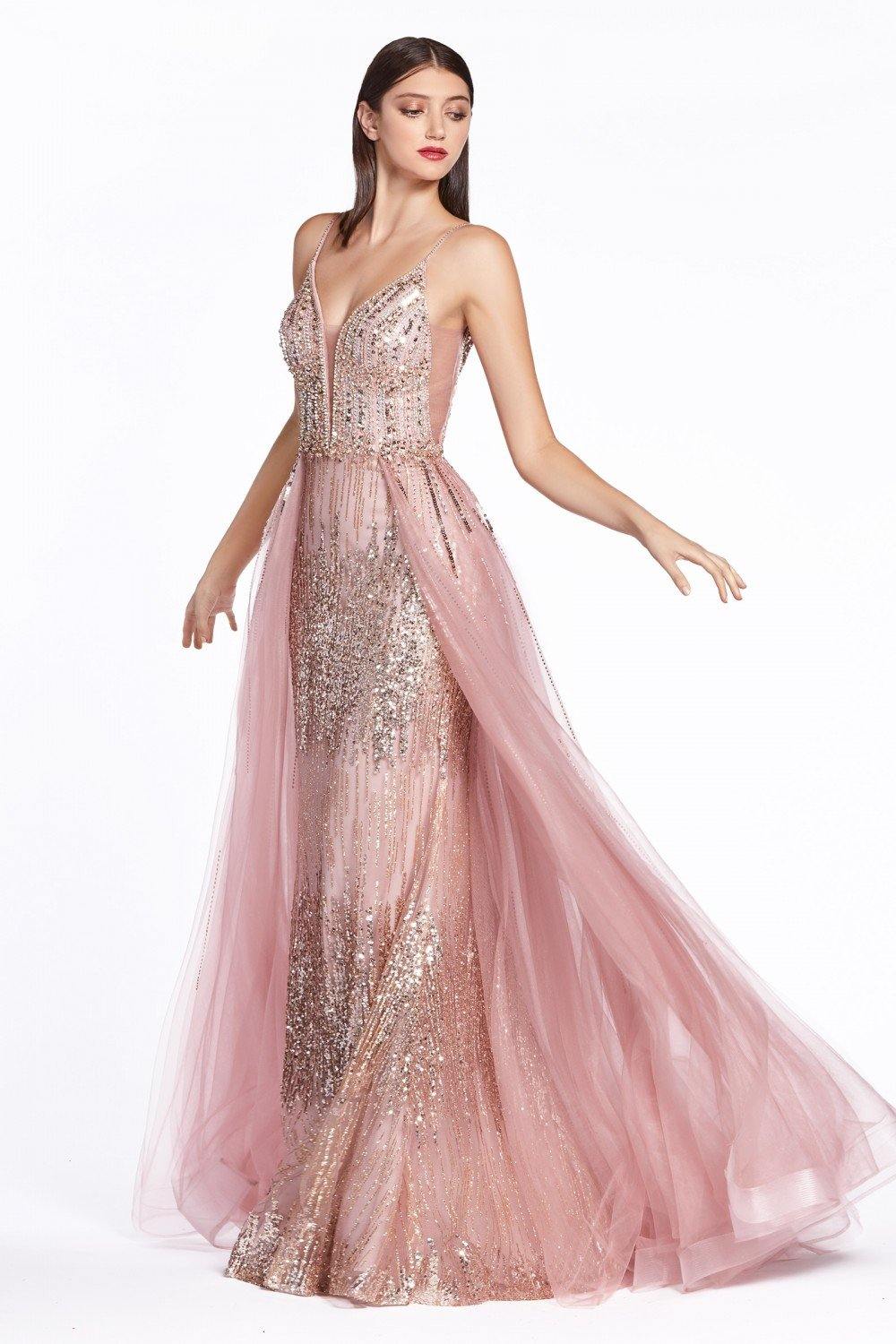 Long Evening Gown Spaghetti Strap Sexy Prom Dress - The Dress Outlet Cinderella Divine