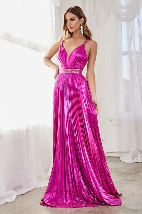 Rose Gold Cinderella Divine Cw230 Long Metallic Prom Dress For 9999 The Dress Outlet 0147