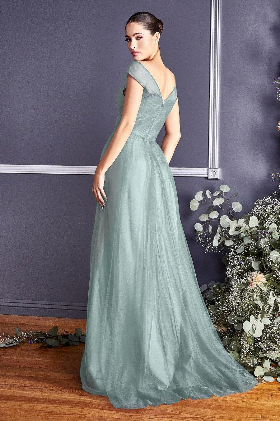 Long Plus Size Formal Dress Bridesmaid Gown Paris Blue