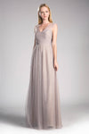 Long Plus Size Formal Dress Bridesmaid Gown Sand