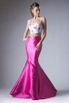 Two Piece Long Prom Dress - The Dress Outlet