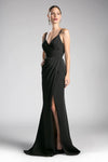 Long High Slit Open Back Formal Prom Dress - The Dress Outlet Cinderella Divine