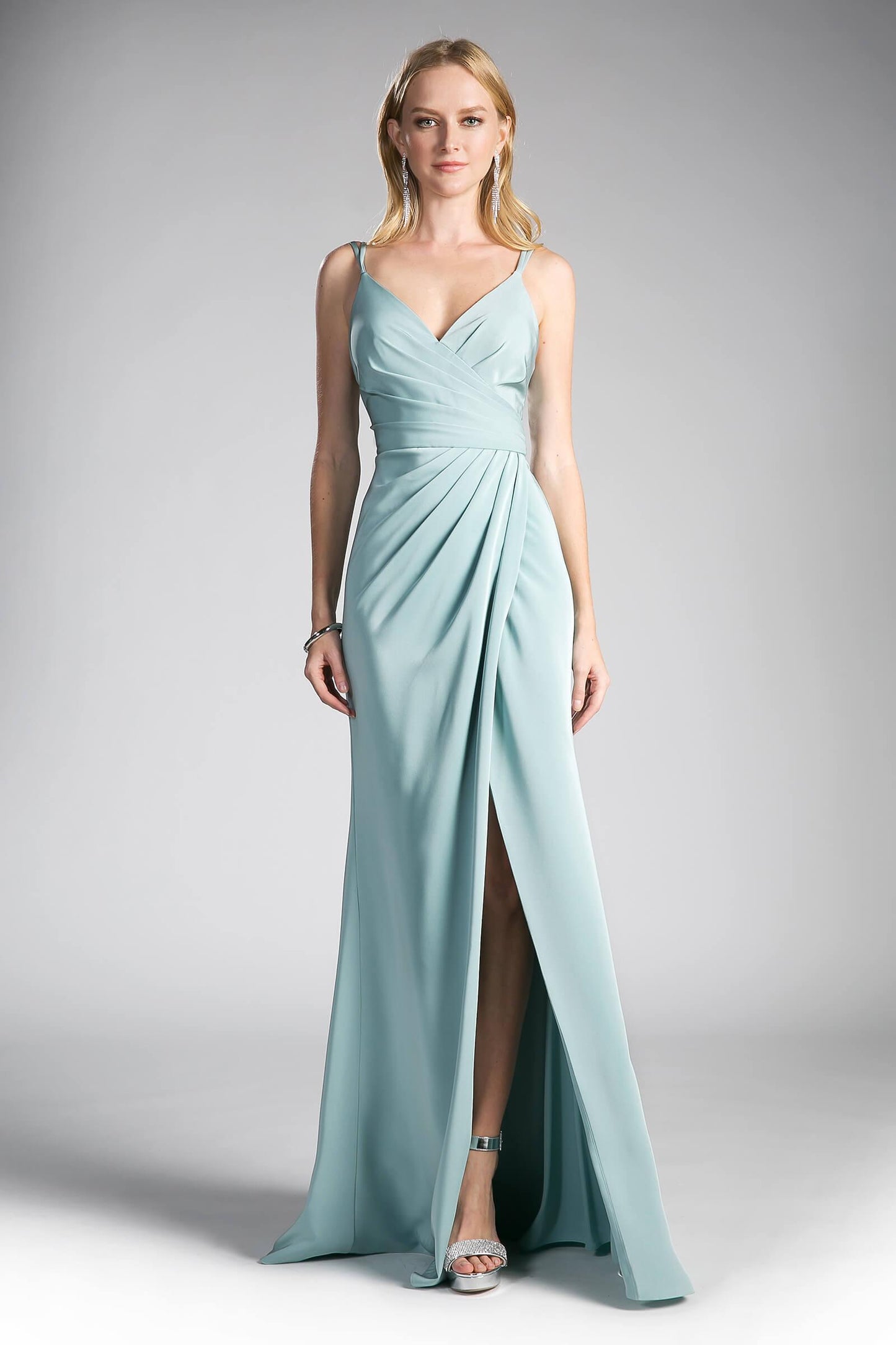 Long High Slit Open Back Formal Prom Dress - The Dress Outlet Cinderella Divine