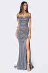 Long Prom Dress Off Shoulder Evening Gown - The Dress Outlet Cinderella Divine