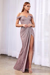 Prom Long Metallic Dress - The Dress Outlet