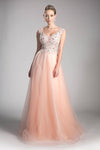 Long Open Back Prom Dress Formal Ball Gown - The Dress Outlet Cinderella Divine