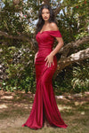 Long Formal Evening Prom Dress Burgundy