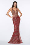 Long Lacey Bodice Fitted Gown Prom Dress - The Dress Outlet Cinderella Divine