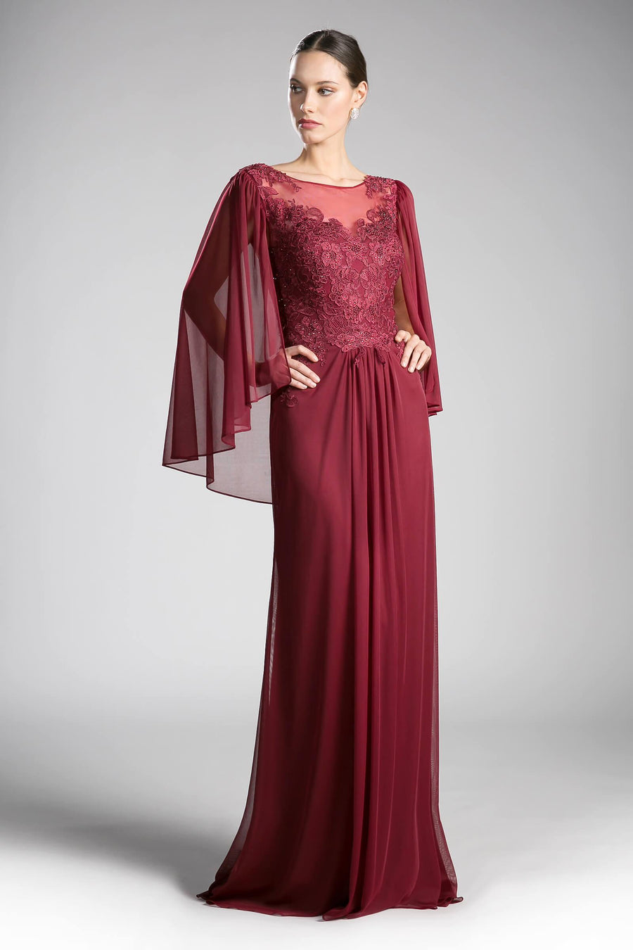 Formal Long Dress Mother of the Bride Cape - The Dress Outlet Cinderella Divine