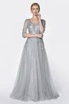 Long Sleeve Formal Evening Dress - The Dress Outlet