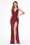 Sexy Long Formal Fitted Sequin Prom Dress - The Dress Outlet Cinderella Divine