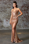 Long Formal Sexy Fitted Sequin Prom Dress - The Dress Outlet Cinderella Divine