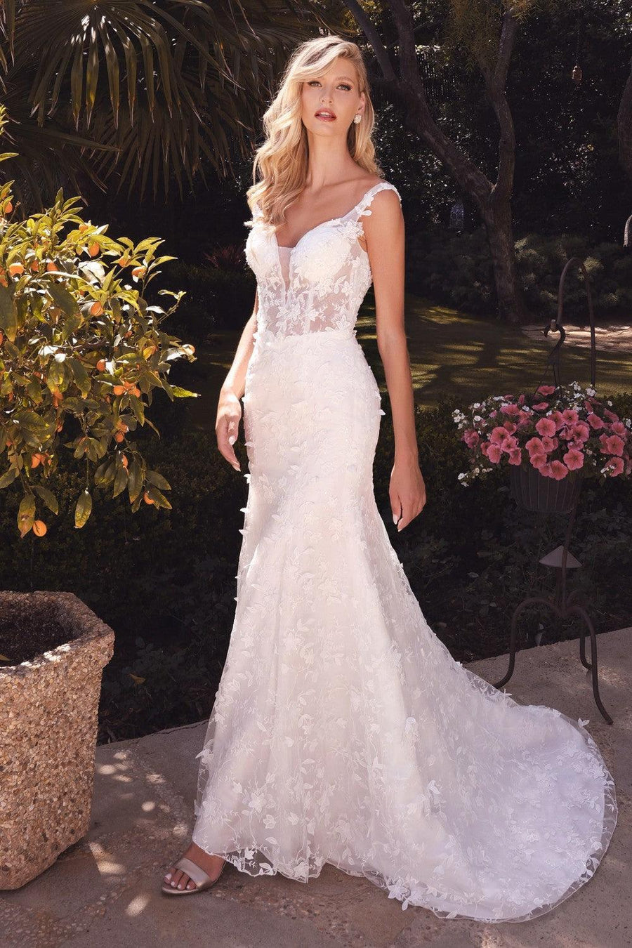 Formal Off Shoulder Long Bridal Gown - The Dress Outlet