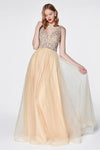 Sleeveless Long Gown Evening Dress Formal - The Dress Outlet Cinderella Divine