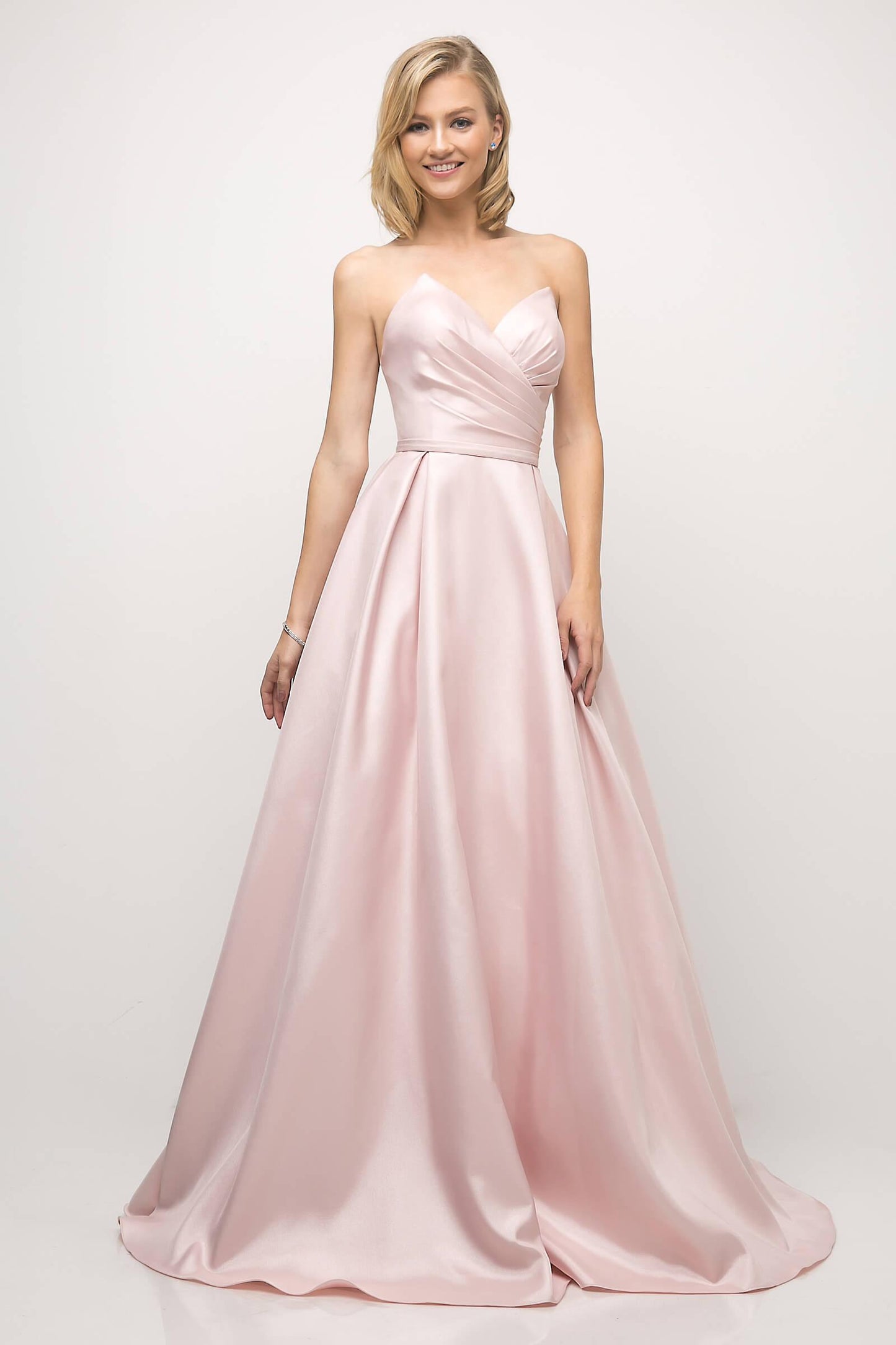 Long Ball Gown Strapless Pointed Prom Dress - The Dress Outlet Cinderella Divine