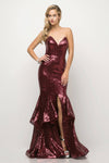 Long Sequin Mermaid Prom Dress Evening Gown - The Dress Outlet Cinderella Divine