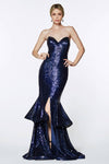 Long Sequin Mermaid Prom Dress Evening Gown - The Dress Outlet Cinderella Divine