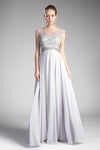 Cap Sleeve Formal Dress Chiffon Prom Long Gown - The Dress Outlet Cinderella Divine