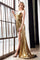 Long Formal Fitted Metallic Evening Prom Dress - The Dress Outlet Cinderella Divine